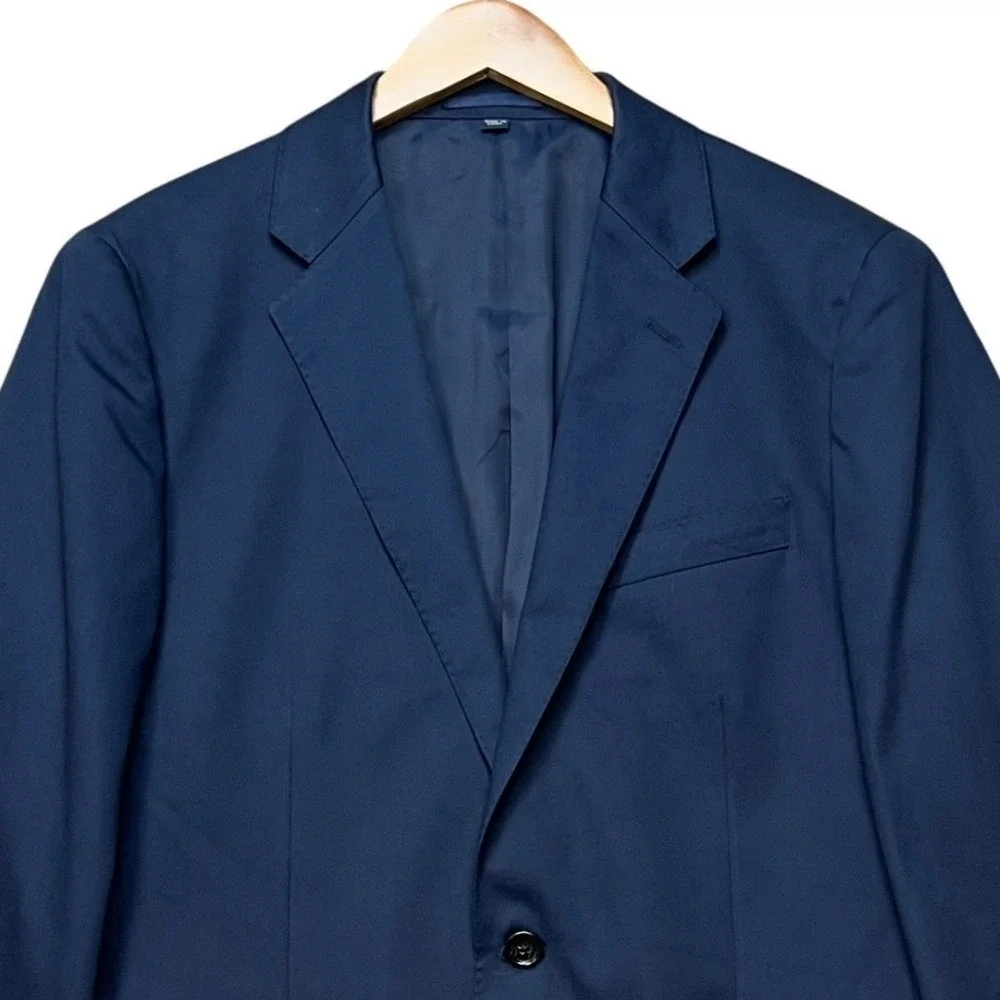 J.Crew Ludlow Blazer Mens 40S Navy Blue Duca Visconti Italian Cotton Sport Coat